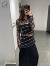 SWAYING 25 Spring/Summer Diamond Check Cardigan SW-SW25SS1T23C3-HEI Black SW25SS1T23C1